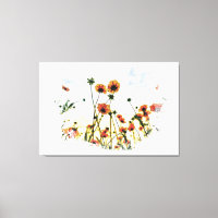 *~* Flores Poppy Campo Floral AR9 Canvas Imprimir
