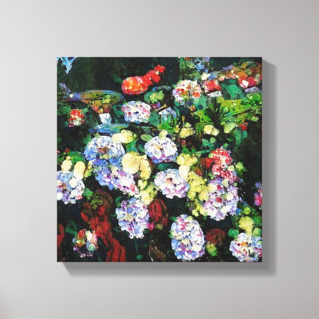 Lienzo Flores por la cerca (Anverso)