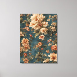 Lienzo Flores rojas de coral exquisito blanco y exuberant