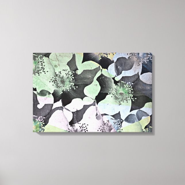 Lienzo Flores románticas en diseño floral (Anverso)