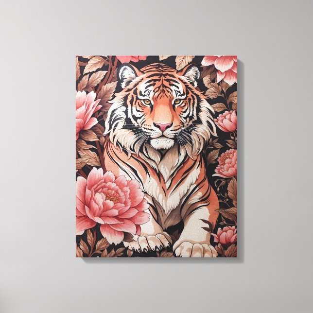 Lienzo Flores rosadas del tigre mesmerizadoras (Anverso)