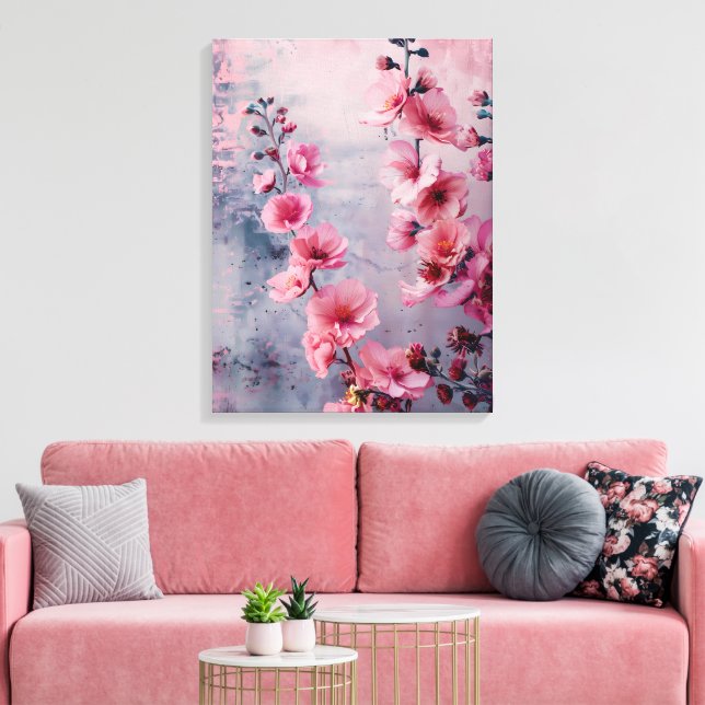 Lienzo Flores rosadas florecientes (Insitu (Sala de estar))
