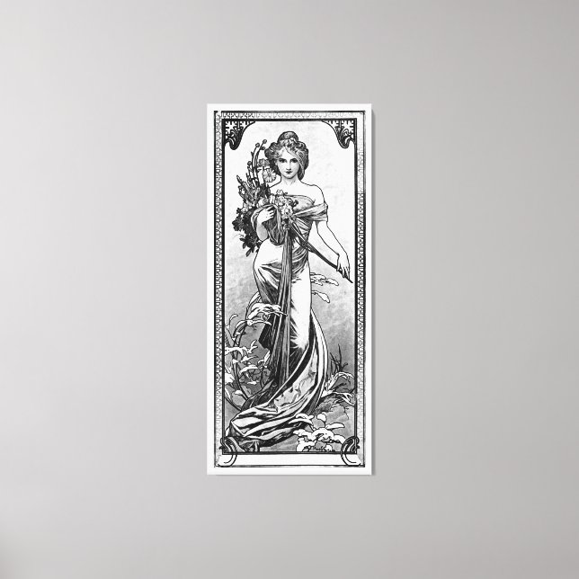 Lienzo Flores rotas por Alphonse Mucha (Anverso)