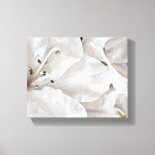 Lienzo *~* Flores rusticas de grano Azalea Neutrales Blan