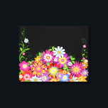 Lienzo Flores salvajes Art Deco<br><div class="desc">Flores silvestres de estilo Art Déco, colocadas sobre un fondo negro. Cambiar el color de fondo para un efecto diferente, lo tengo configurado para un fondo negro</div>