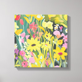 Lienzo Flores salvajes de primavera | Pintura de acuarela