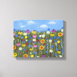 Lienzo Flores silvestres con daisies