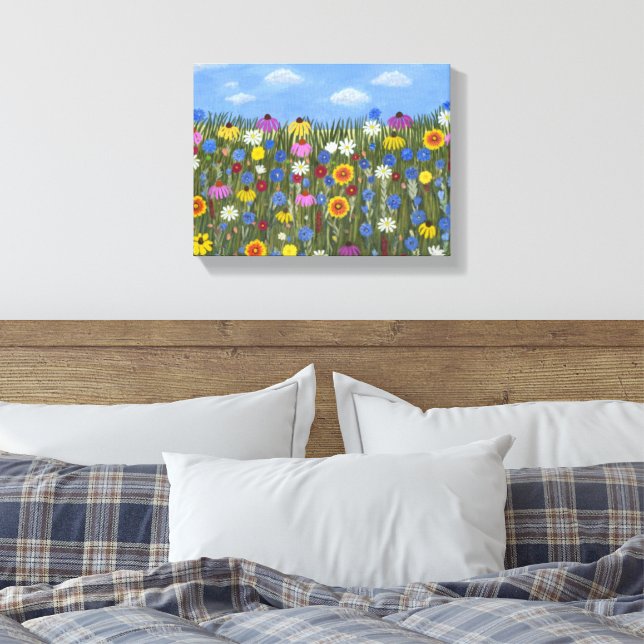 Lienzo Flores silvestres con margaritas (Insitu(Dormitorio))