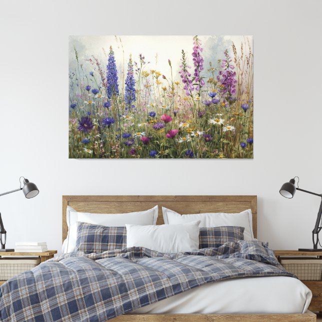 Lienzo Flores Silvestres de Acuarela Soñadoras (Insitu(Dormitorio))