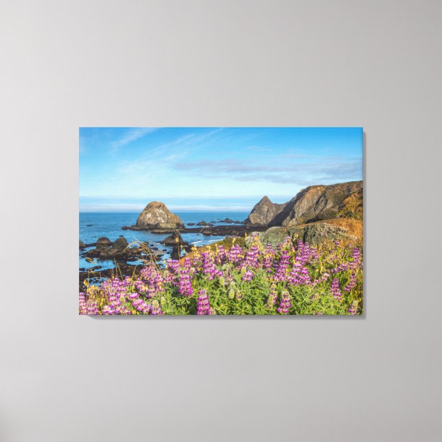 Lienzo Flores Silvestres De Lupine Cubren Las Colinas (Anverso)