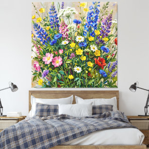 Lienzo Flores silvestres de prado de verano