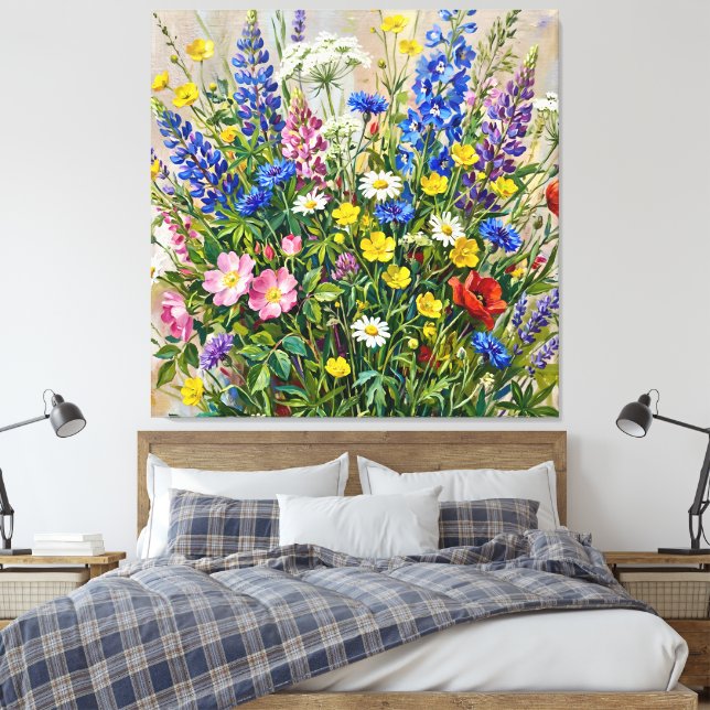 Lienzo Flores silvestres de prado de verano (Insitu(Dormitorio))