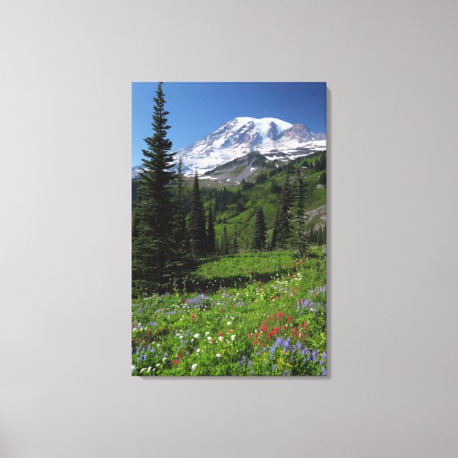 Lienzo Flores silvestres en el Monte Rainier (Anverso)