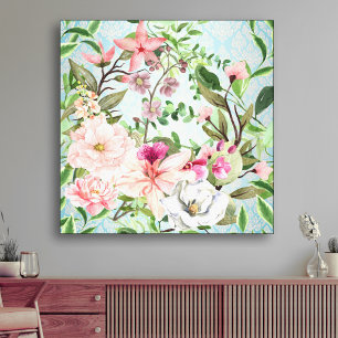 Lienzo Flores Silvestres Modernas Y Elegantes En Un Fondo