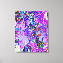 Lienzo Flores silvestres tripales moradas y magenta color