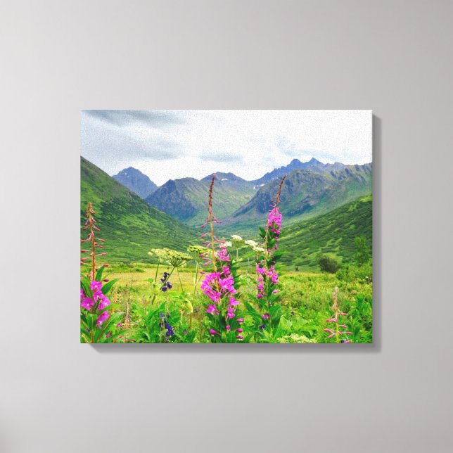 Lienzo Flores silvestres Valle de Alaska (Anverso)