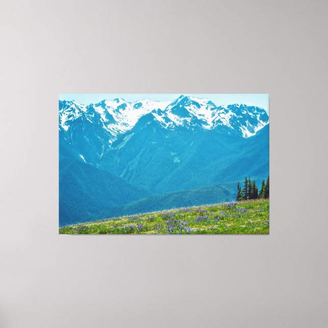 Lienzo Flores silvestres y montañas (Anverso)