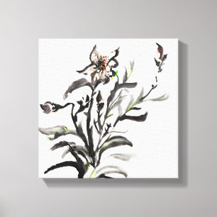 Lienzo Flores tradicionales chinas de la pintura de la