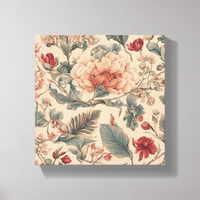 Lienzo Flores tropicales vintage (Anverso)