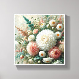 LIENZO FLORES VERDES ABSTRACTAS DE PINTURA DE PETRÓLEO OR