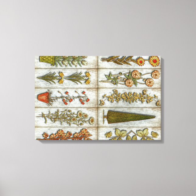 Lienzo Flores y arbustos (Anverso)