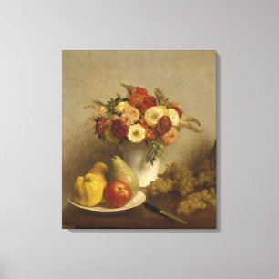 Lienzo Flores y fruta, 1865