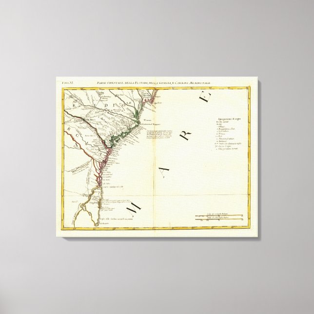 Lienzo Florida, Georgia, Carolina del Sur (Anverso)