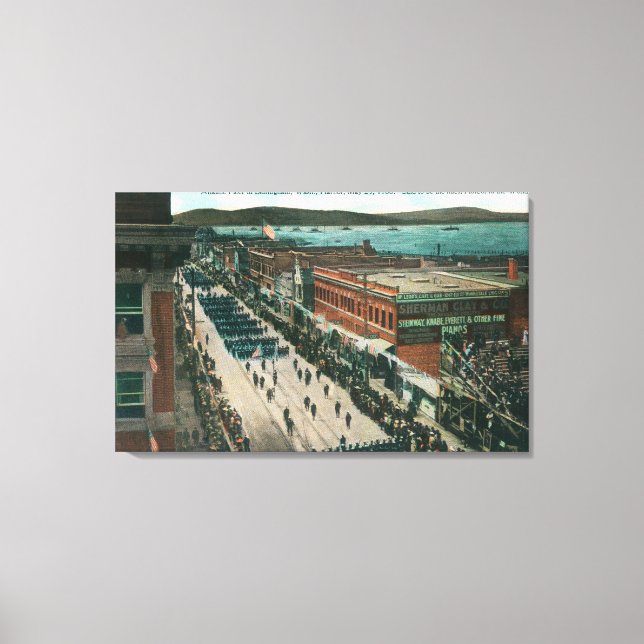 Lienzo Flota atlántica de la Marina de Estados Unidos en  (Anverso)