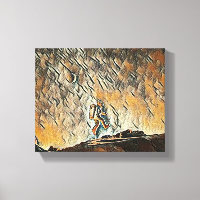 Lienzo "Flotando en el descubrimiento: el viaje de un cie (Anverso)