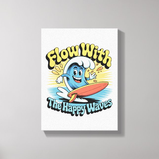 Lienzo Flow With The Happy Waves Wall Art (Anverso)