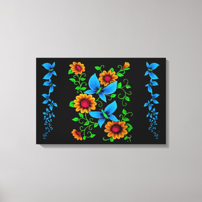 Lienzo Flower Doodle (Anverso)