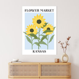 Lienzo Flower Market Kansas Yellow Sunflower Flor Floral