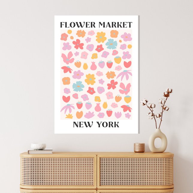 Lienzo Flower Market New York Spring Floral Garden (In situ boho interior)