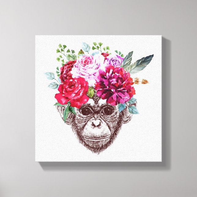 Lienzo Flower Monkey Face (Anverso)