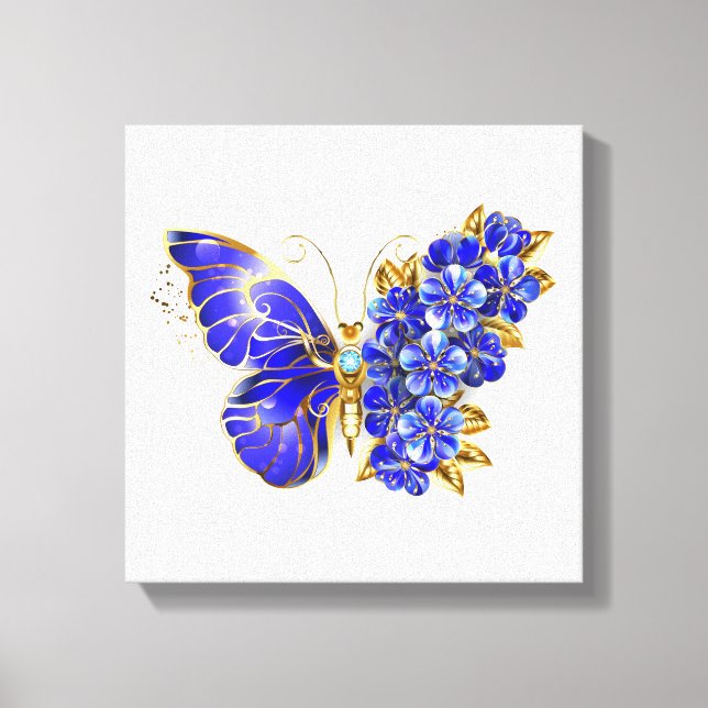 Lienzo Flower Sapphire Butterfly (Anverso)