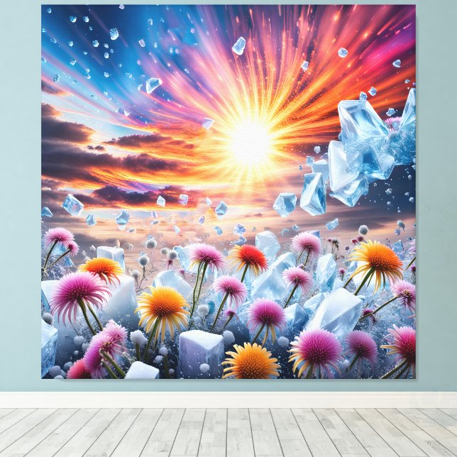 Lienzo Flower Sunset (Insitu (piso de madera))