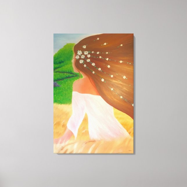 Lienzo Flowers in her Hair (Anverso)
