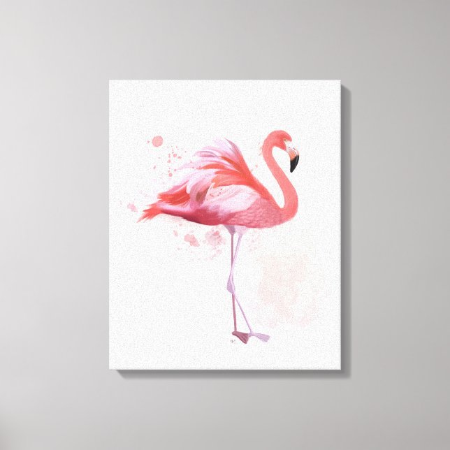 Lienzo Fluffy Flamingo (Anverso)