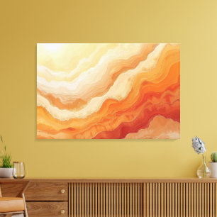 Lienzo Flujo abstracto del desierto puesta de sol terraco