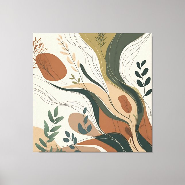 Lienzo Flujo botánico - Resumen de la naturaleza en los t (Anverso)