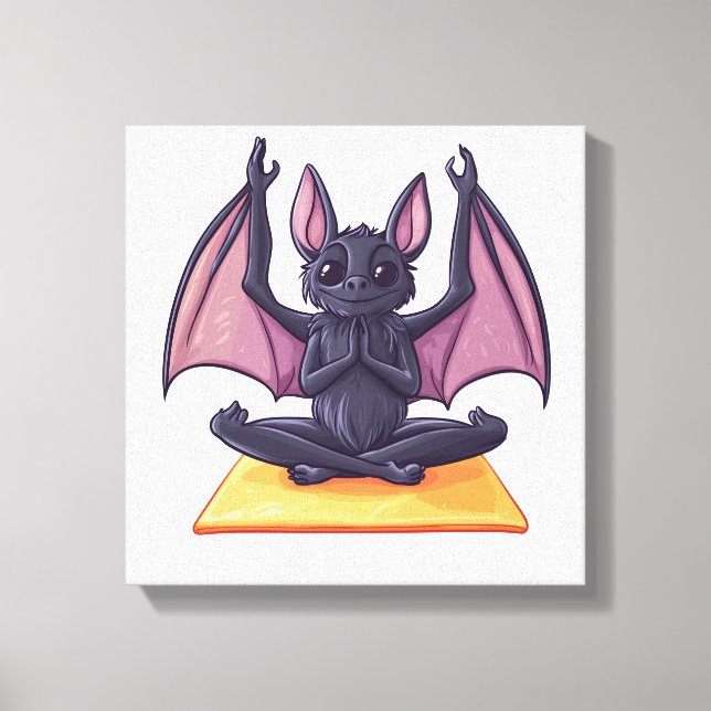Lienzo Flujo de Yoga de Murciélago (Anverso)