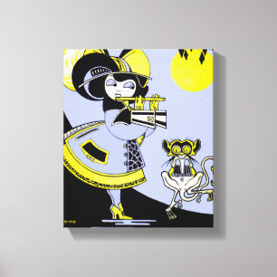 Lienzo Flutista y el mono