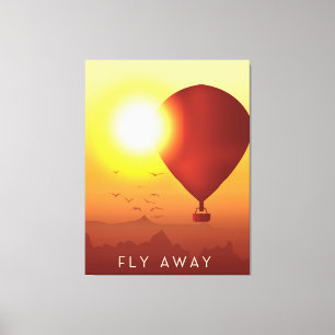 Lienzo Fly Away cielo de globo aerostático