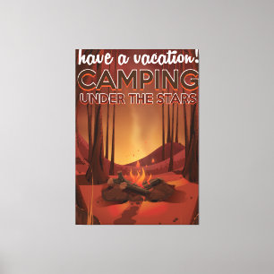 Lienzo Fogata en el bosque.