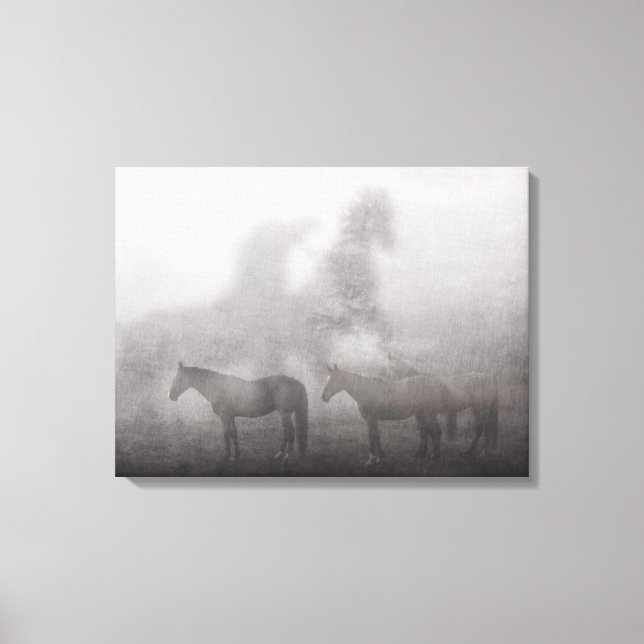 Lienzo Foggy Morning Horse (Anverso)