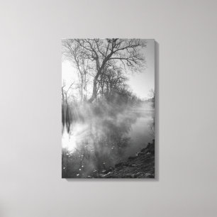 Lienzo Foggy River Morning Sunrise