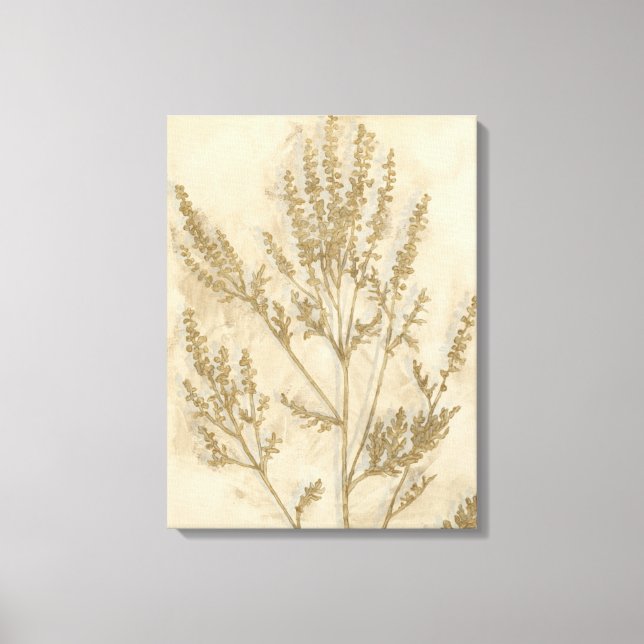 Lienzo Foliage II dorado (Anverso)