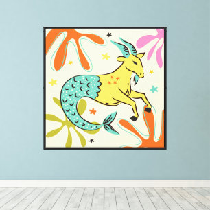 Lienzo Folkart Boho Sagitario Zodiaco Abstracto