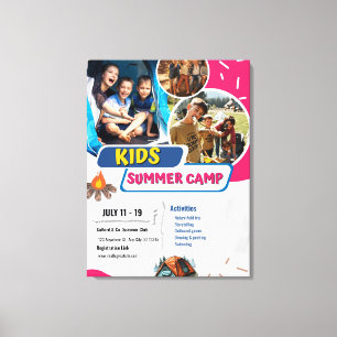 Lienzo Folleto de campamento de verano para niños, Bootca
