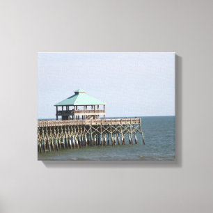 Lienzo Folly Beach SC, Pier, Charleston, fotografía